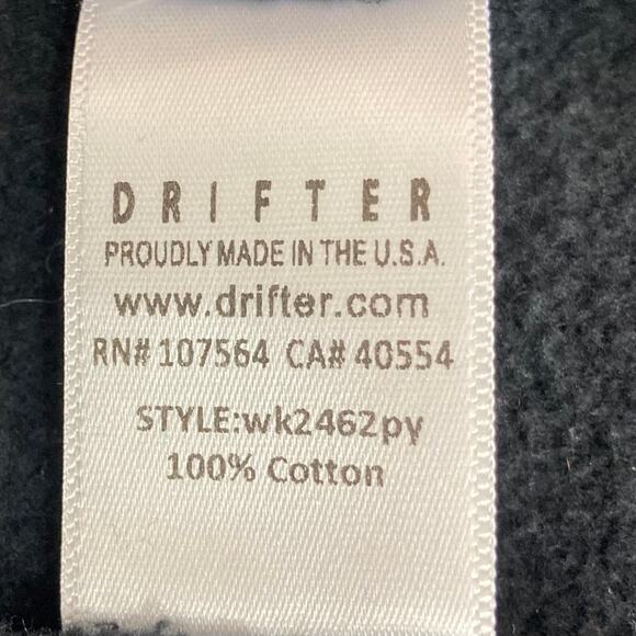 Drifter black oversized hoodie sweatshirt, Unisex long graphic rock anthem top - Picture 8 of 10